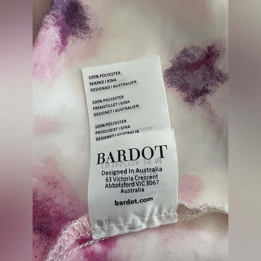 Bardot Water Color Knee Length Satin Skirt Sz S - Picture 5 of 9